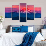 5-Piece Majestic Sunset Mountain Canvas Wall Art