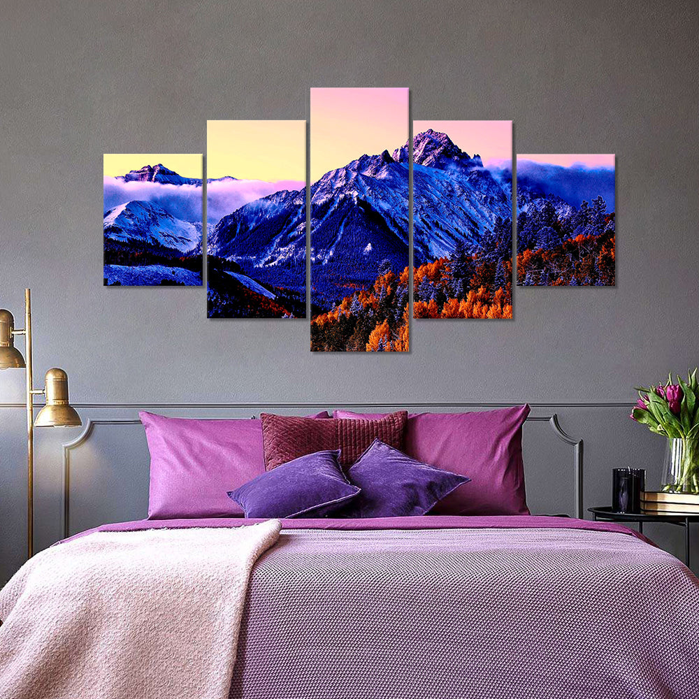 5-Piece Mount Sneffels in Autumn Canvas Wall Art