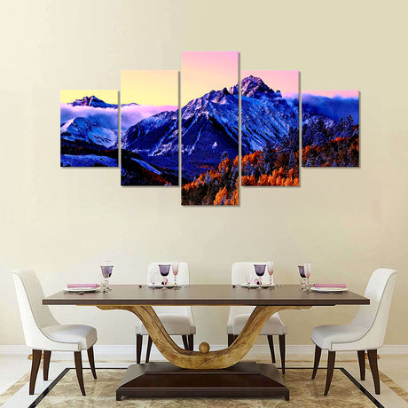 5-Piece Mount Sneffels in Autumn Canvas Wall Art