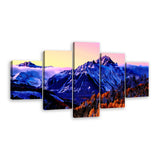 5-Piece Mount Sneffels in Autumn Canvas Wall Art