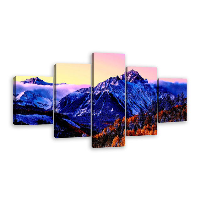 5-Piece Mount Sneffels in Autumn Canvas Wall Art