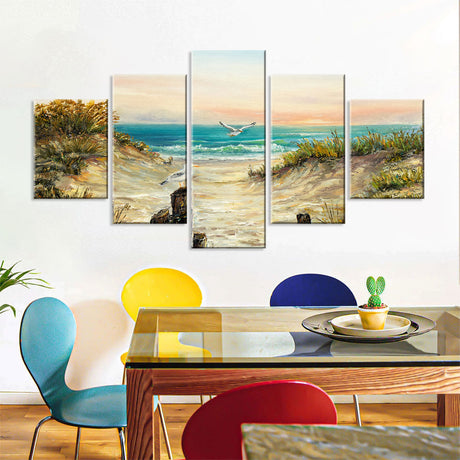 5-Piece Seaside Serenity Canvas Wall Art