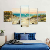 Tranquil 5-Piece Coastal Escape Canvas Wall Art