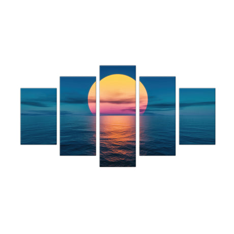 5-Piece Sunset Over Ocean Canvas Wall Art