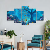 5-Piece Underwater Marine Life Canvas Wall Art