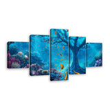 5-Piece Underwater Marine Life Canvas Wall Art