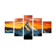 5-Piece Golden Mountain Sunset Canvas Wall Art