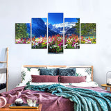 5-Piece Wildflowers in Banff National Park Canvas Wall Art