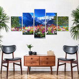 5-Piece Wildflowers in Banff National Park Canvas Wall Art