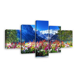 5-Piece Wildflowers in Banff National Park Canvas Wall Art