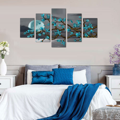 Moonlit Magnolia Blossom Canvas Wall Art