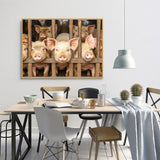 "Piglets in the Pen"-Canvas Wall Art