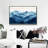 Blue Misty Mountains Canvas Wall Art