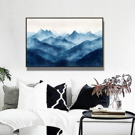 Blue Misty Mountains Canvas Wall Art