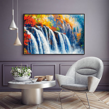 Vibrant Waterfall Canvas Wall Art