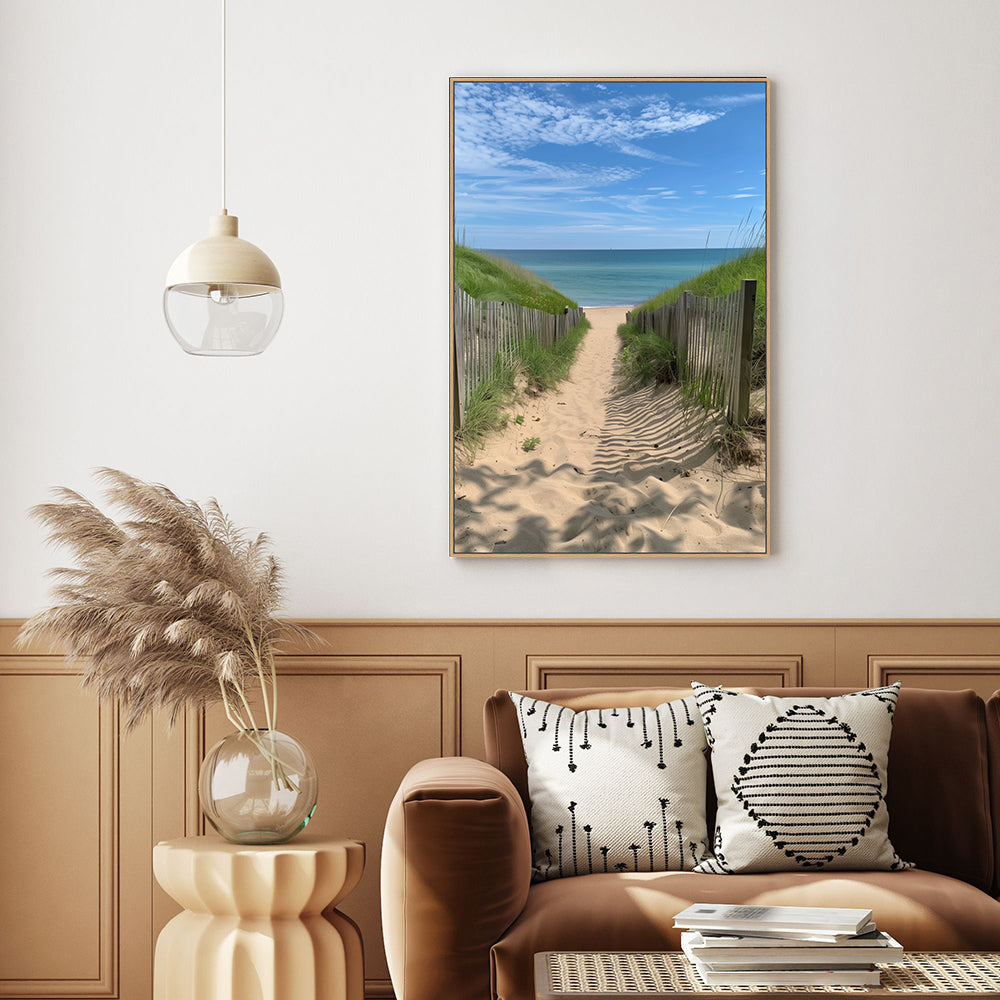 Coastal Bliss: Beach Pathway Canvas Wall Art