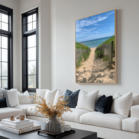 Coastal Bliss: Beach Pathway Canvas Wall Art