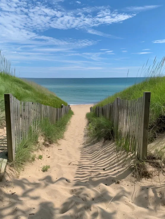 Coastal Bliss: Beach Pathway Canvas Wall Art