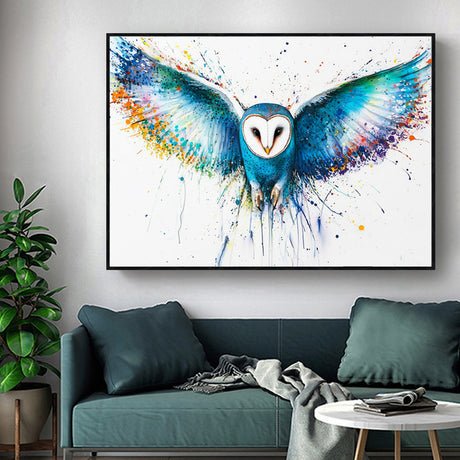 Vivid Barn Owl Canvas Wall Art