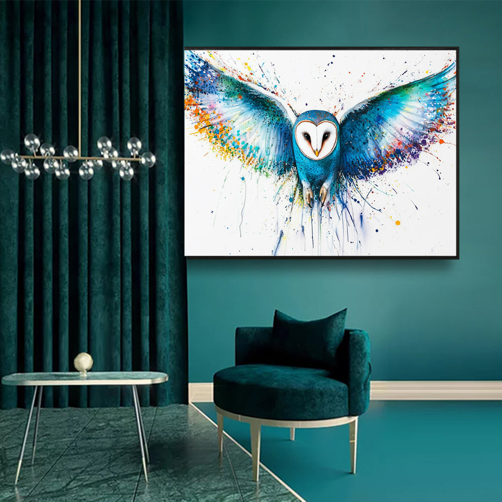 Vivid Barn Owl Canvas Wall Art