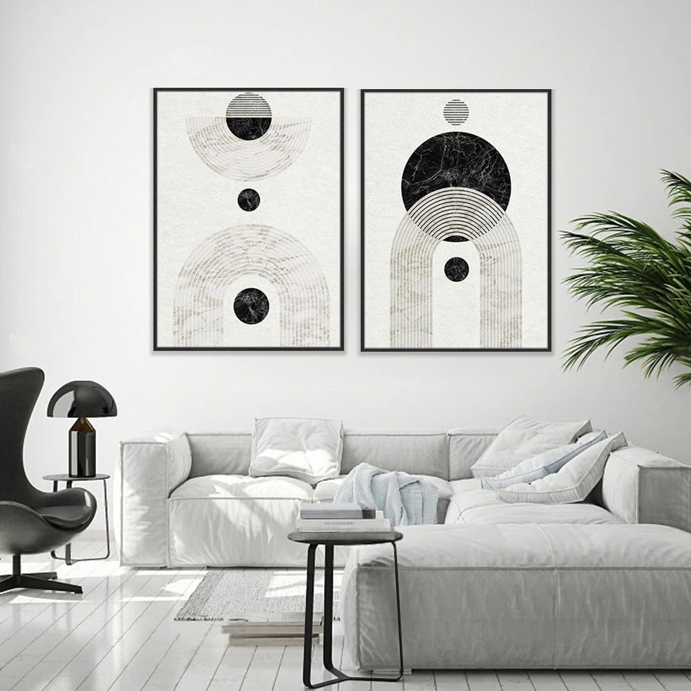 Monochrome Geometric Canvas Wall Art