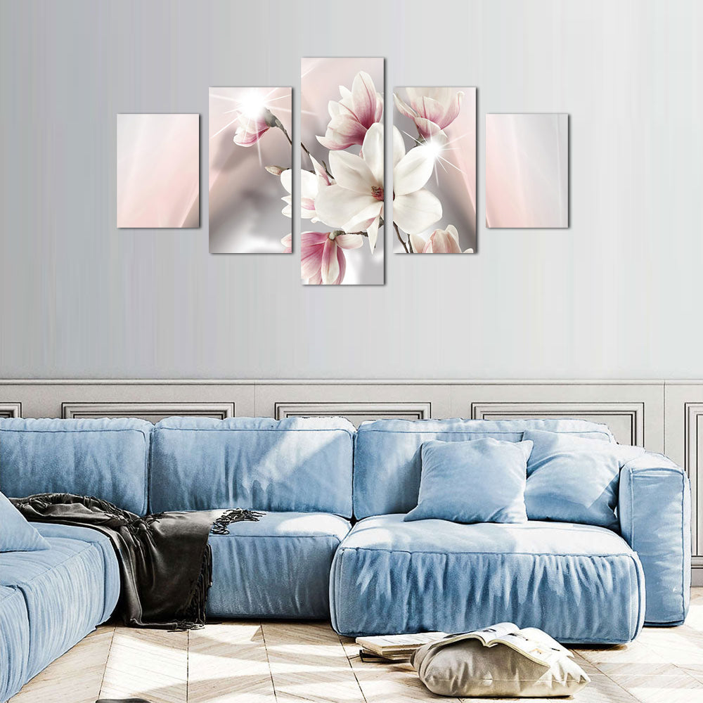 Elegant White Magnolia Blossom Canvas Wall Art