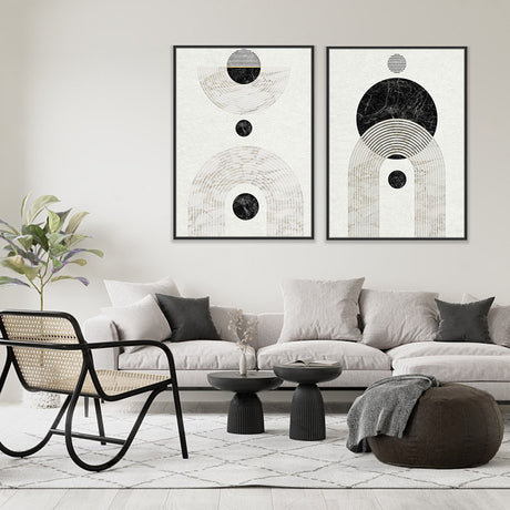 Monochrome Geometric Canvas Wall Art