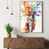 "Explosive Colors in a Glass"-Canvas Wall Art