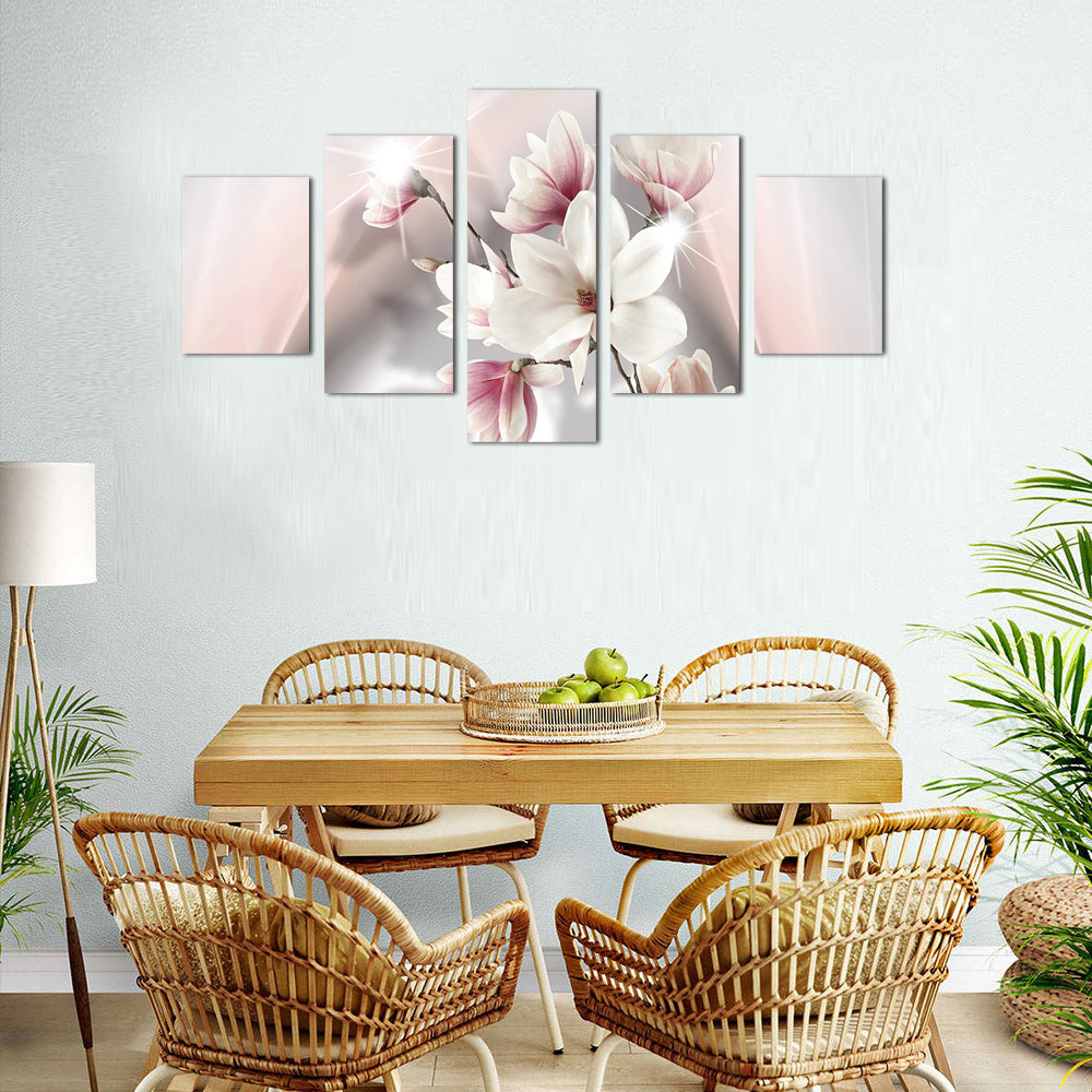 Elegant White Magnolia Blossom Canvas Wall Art