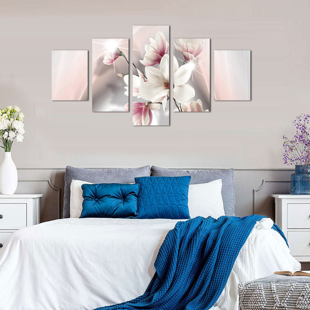 Elegant White Magnolia Blossom Canvas Wall Art