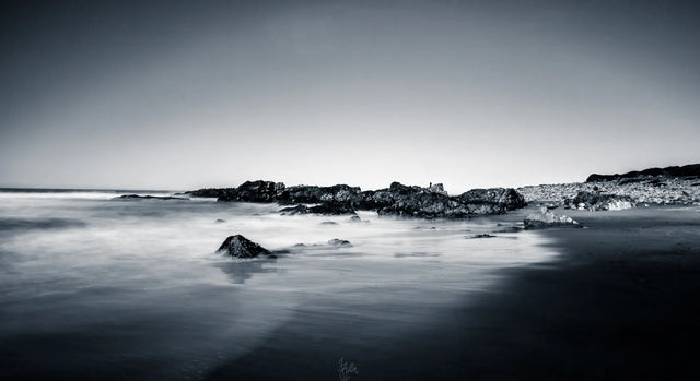Black And White Coastal Serenity Canvas Wall Art