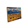 "Mountain Serenity with Grazing Horses"-Canvas Wall Art