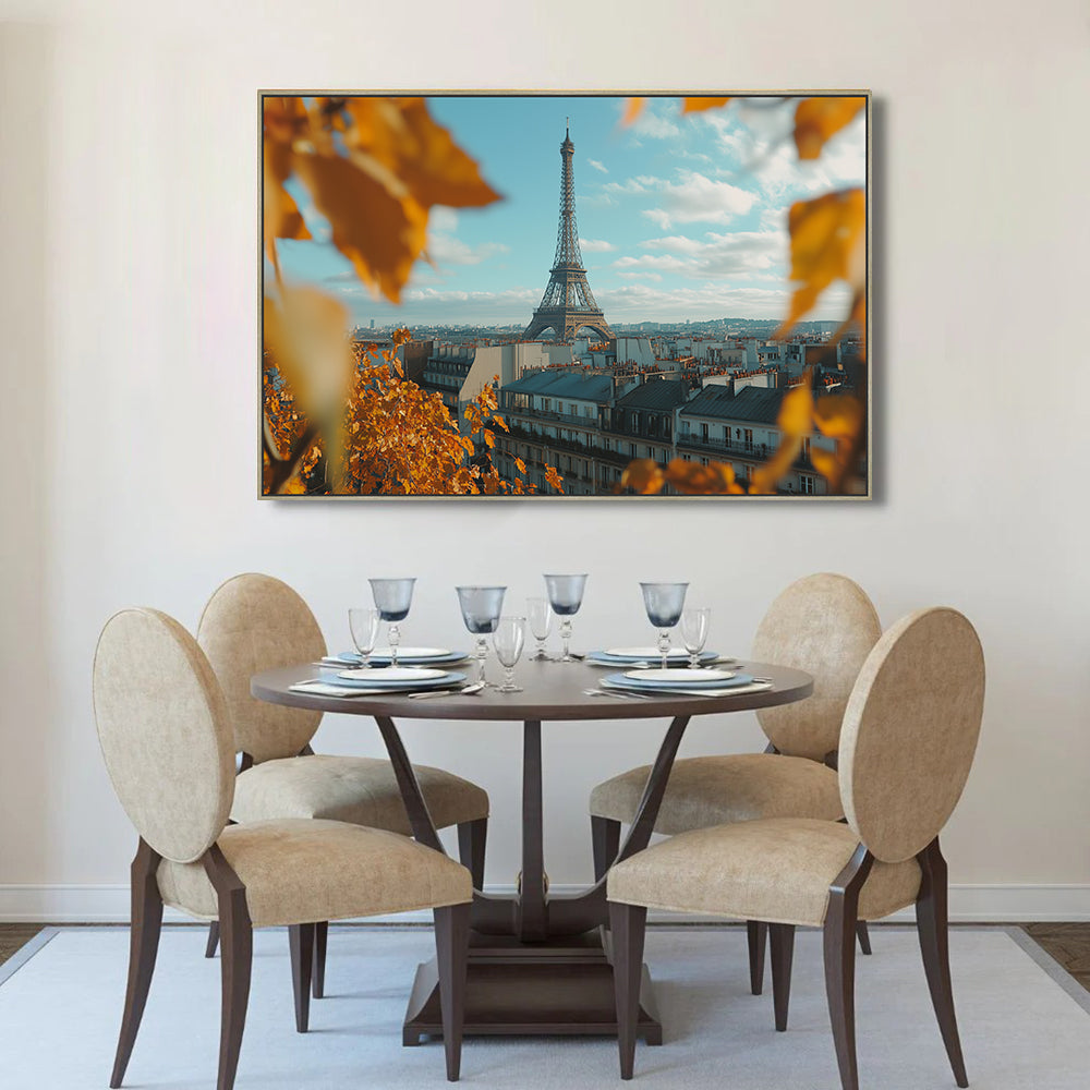 Eiffel Tower In Autumn Canvas Wall Art