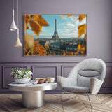 Eiffel Tower In Autumn Canvas Wall Art