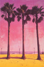 Sunset Bliss: Pink And Yellow Palm Tree Canvas Wall Art