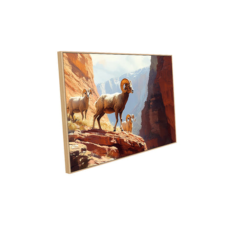 Majestic Mountain Rams Canvas Wall Art