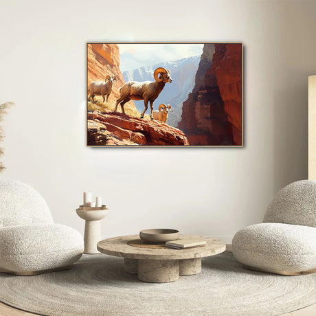 Majestic Mountain Rams Canvas Wall Art