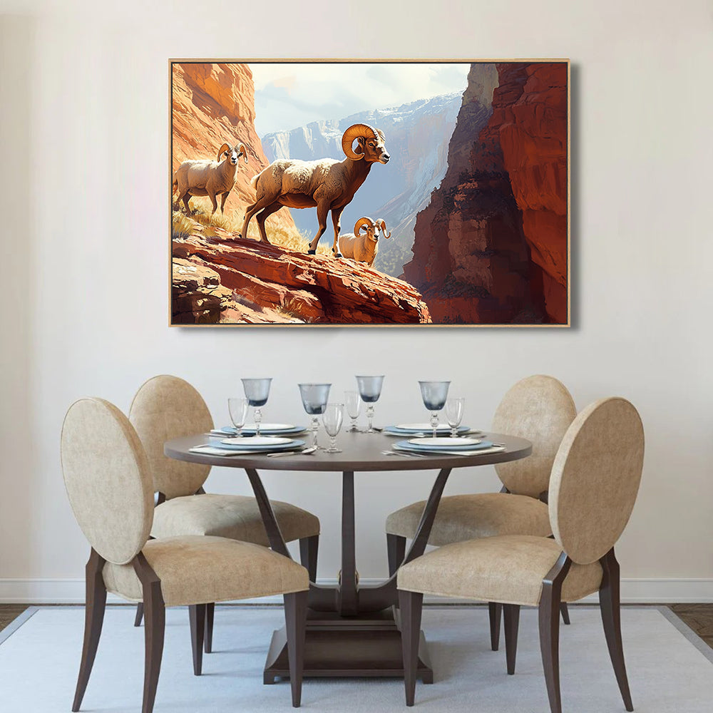 Majestic Mountain Rams Canvas Wall Art