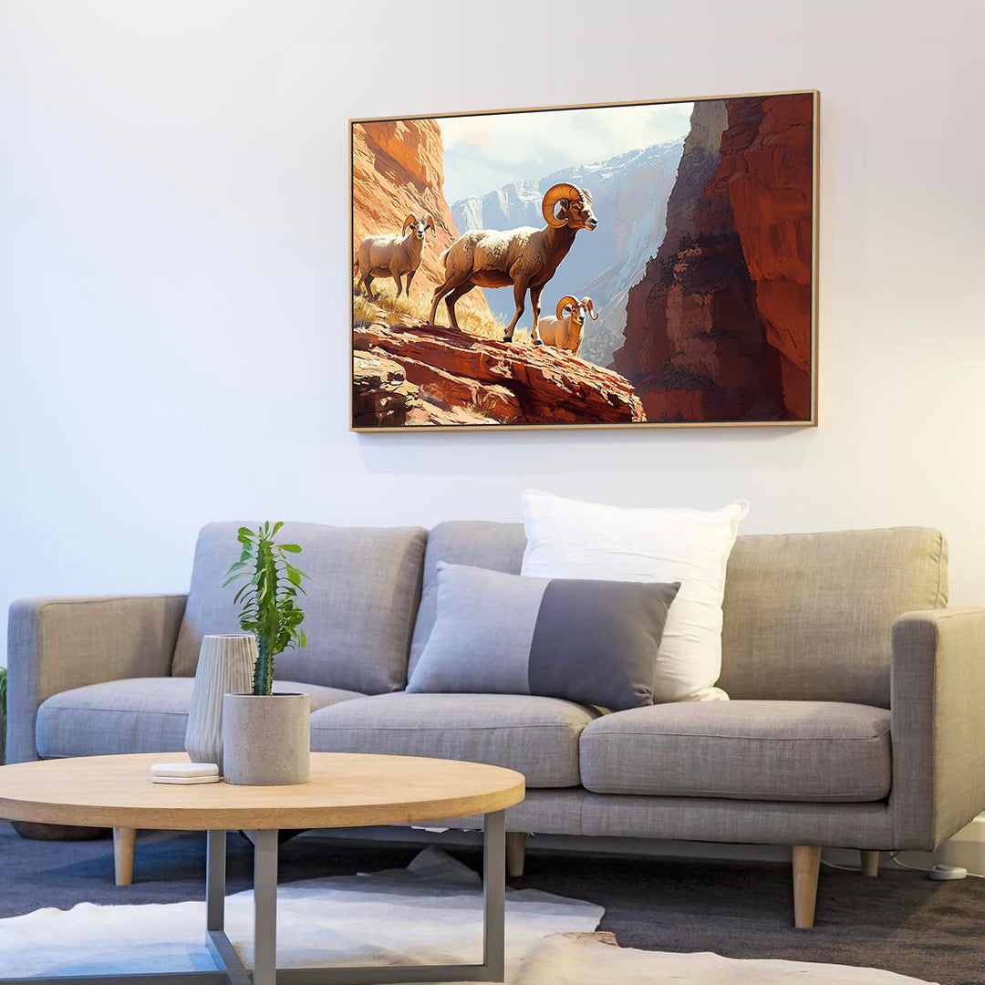 Majestic Mountain Rams Canvas Wall Art