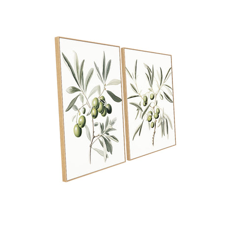 Vintage Olive Branch Canvas Wall Art