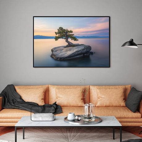 Serene Lone Tree Canvas Wall Art