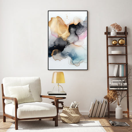 Ethereal Flow:  Ink Canvas Wall Art