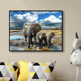 Majestic Elephant Family Canvas Wall Art