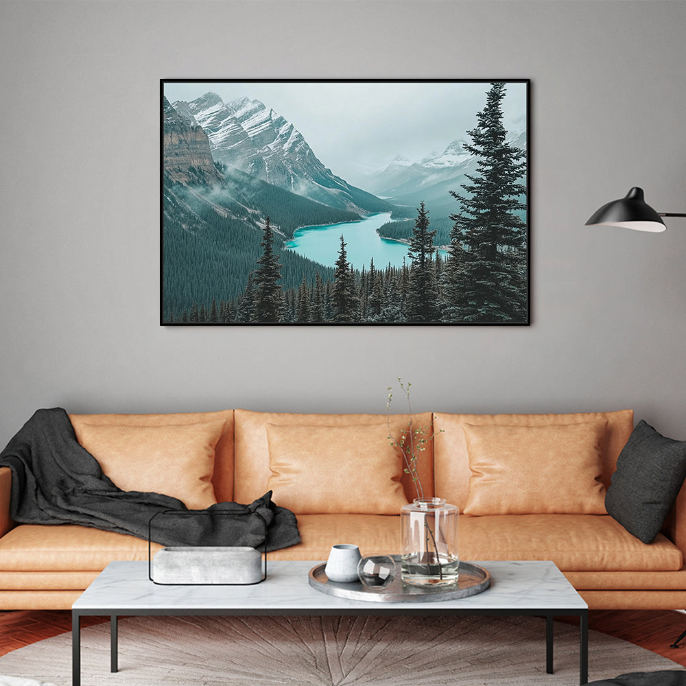 Serene Mountain Lake Canvas Wall Art