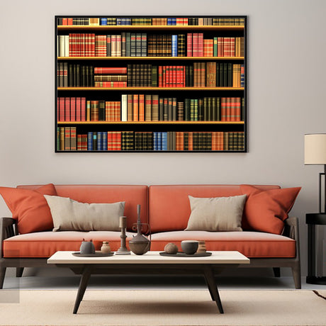 "Timeless Library" - Bookshelf Canvas Wall Art