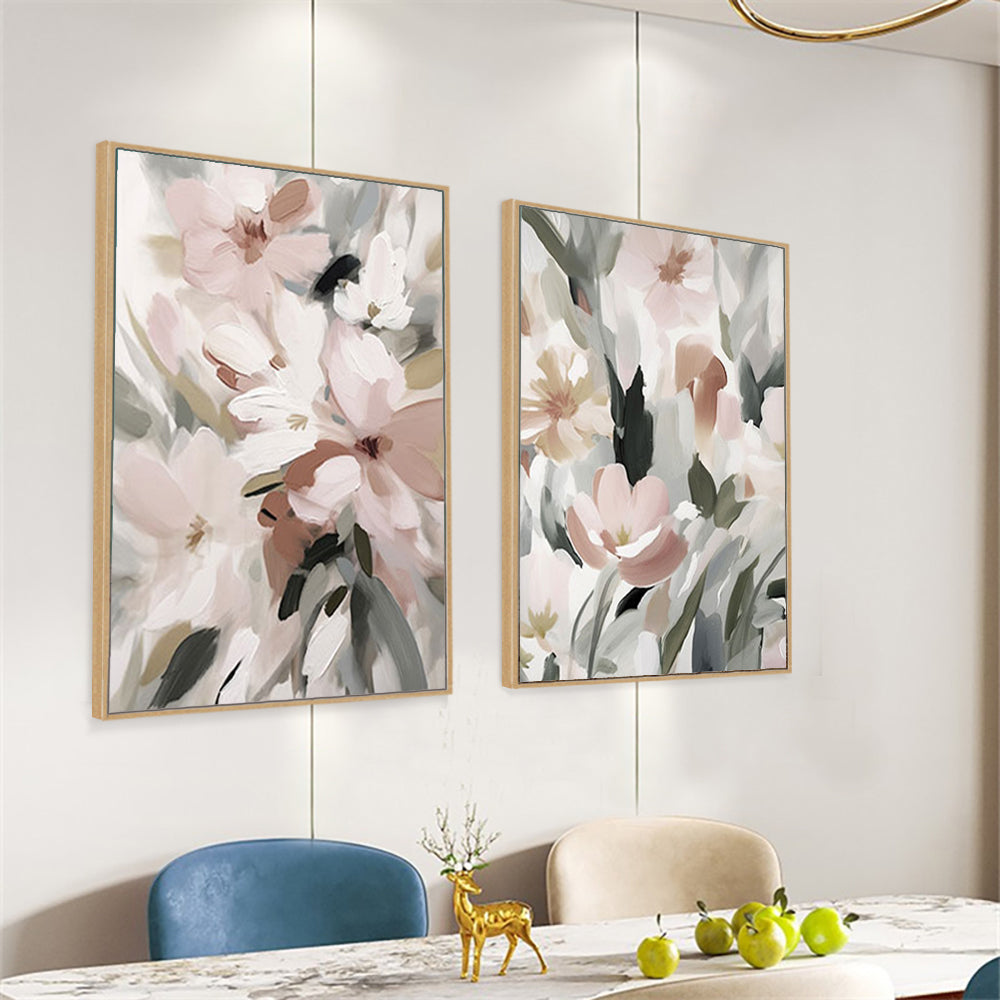 Soft Floral Canvas Wall Art Set