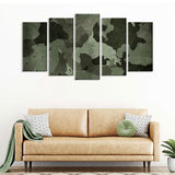 5 Piece Army Camouflage Pattern Canvas Wall Art