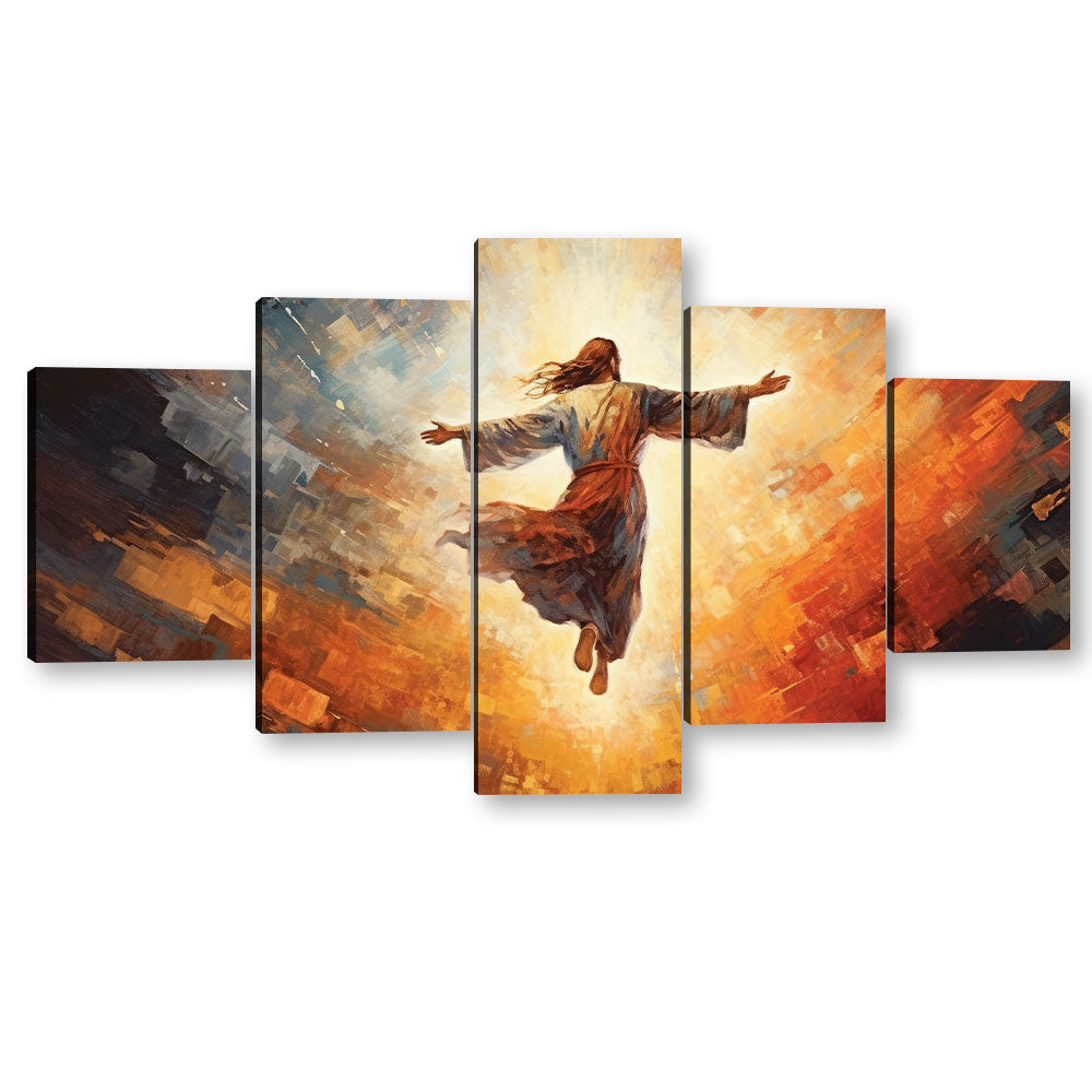 5 Piece Ascension Day of Jesus Canvas Wall Art