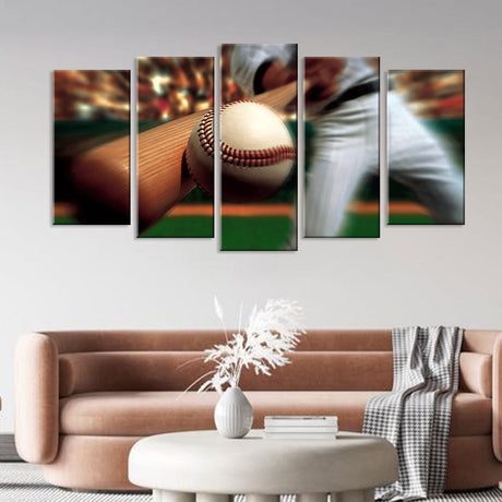 Baseball Homerun Swing Canvas Wall Art