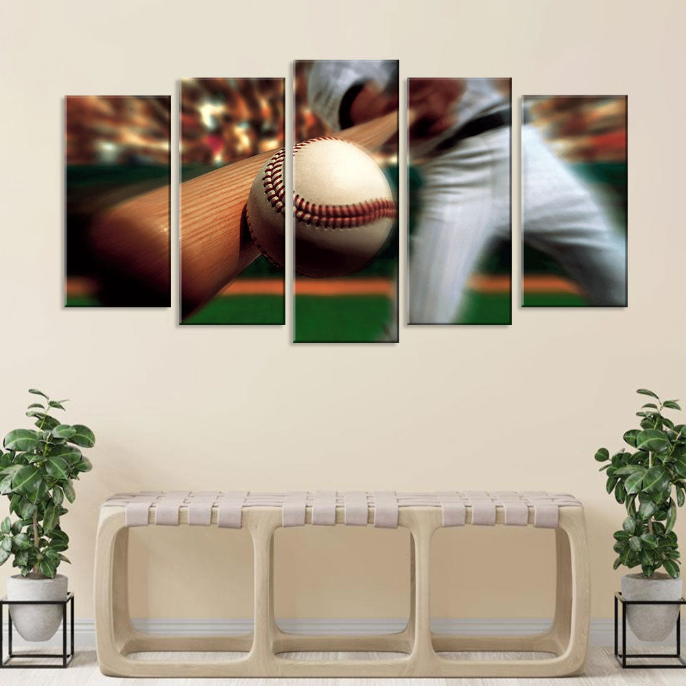 Baseball Homerun Swing Canvas Wall Art